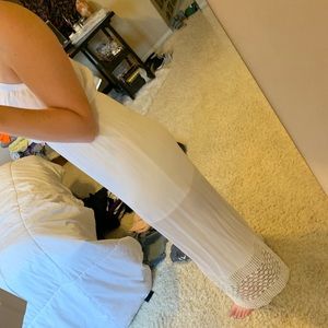 long strapless white dress
